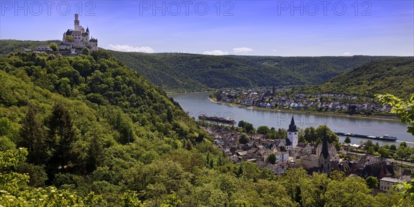 View of the Rhine Valley with Marksburg Castle