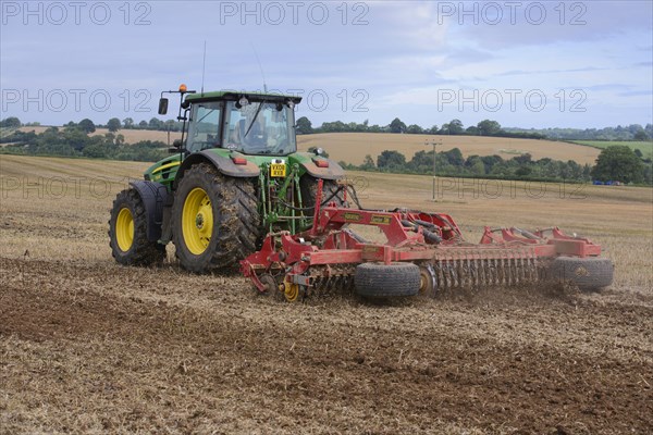 John Deere 7930 tractor with Vaderstad disc cultivator