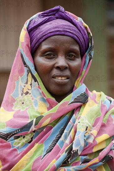 Muslim lady with colourful headscarf