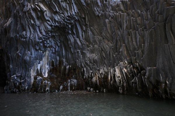 Lava rock in the river park Gole dell' Alcantara