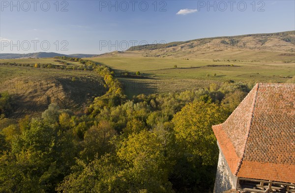 View of the surrounding countryside from the fortified Saxon church in the old Saxon village