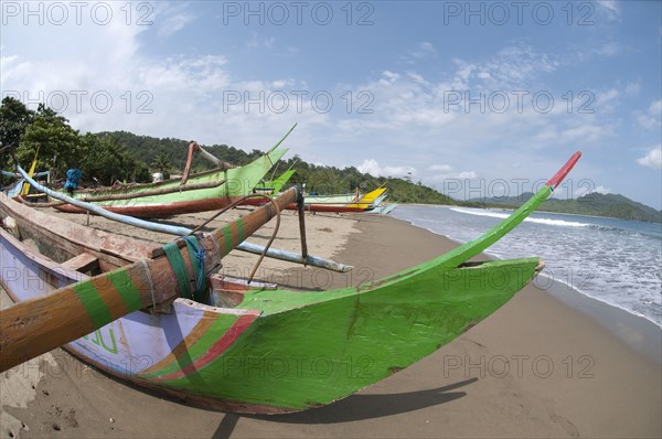 Boats on the sandy beach