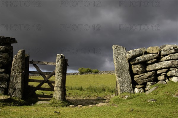 Old gate in dry stone wall