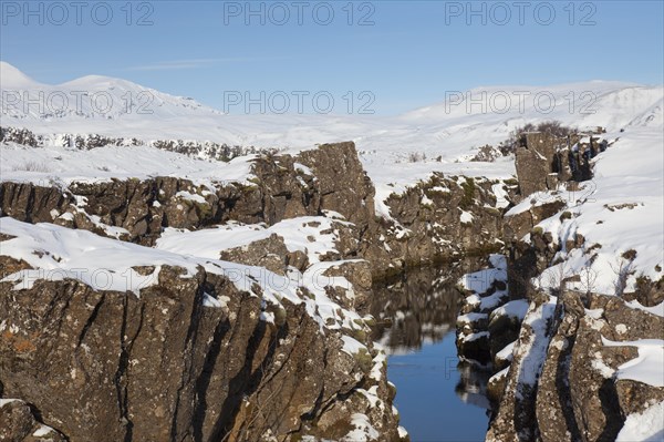 Nikulasargja Gorge in the snow in winter