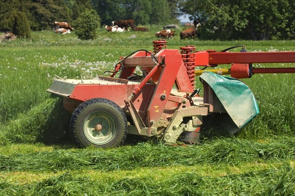 Close-up of a mower