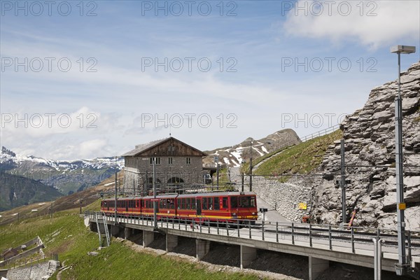 Jungfrau Railway train at Eiger Glacier station
