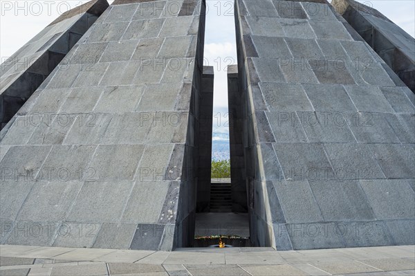 Armenian Genocide Monument Tsitsernakaberd with Eternal Flame