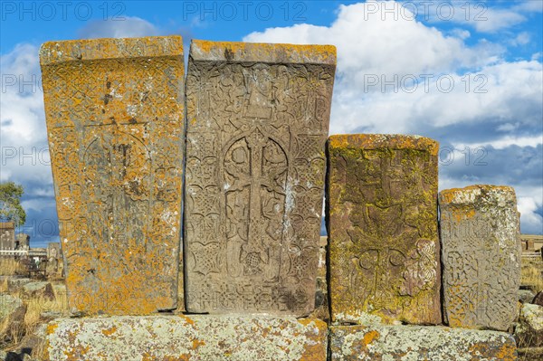 Medieval Khachkars carved memorial stele