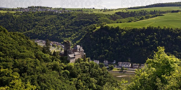 View of the Rhine Valley with Katz Castle