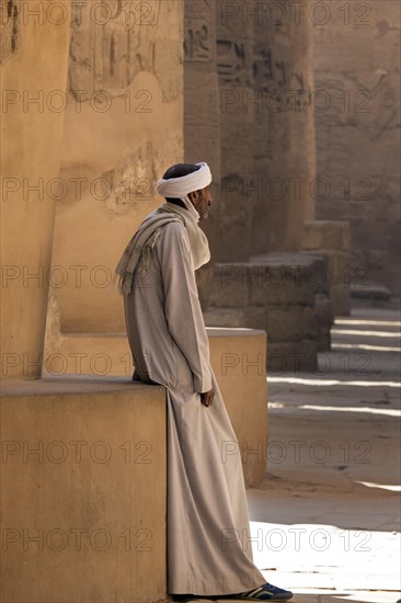 Egyptian guard at the Karnak temple complex