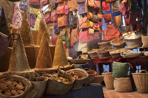 Market stall in the city medina at night