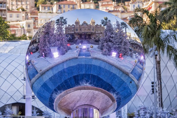 Monaco Casino reflecting in the ball