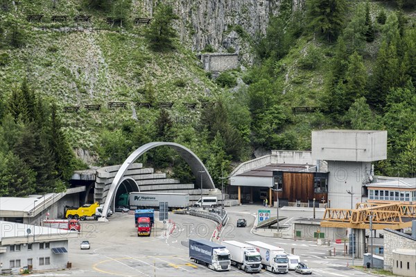 Italian entrance to the Mont Blanc tunnel in the Alps