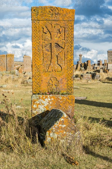 Medieval Khachkars carved memorial stele