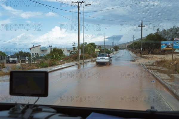 Road after continuous rain