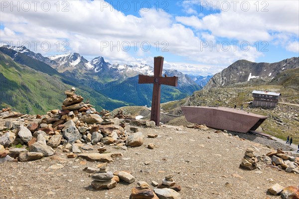 Cross at Timmelsjoch High Alpine Road