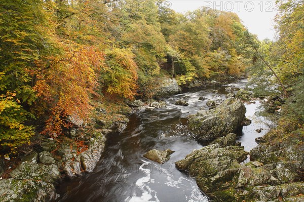 View of rapids amongst rocks in river