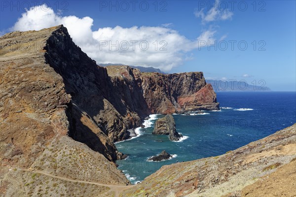 View from the hiking trail on Cape Ponta de Sao Lourenco