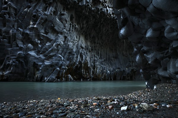 Lava rock in the river park Gole dell' Alcantara