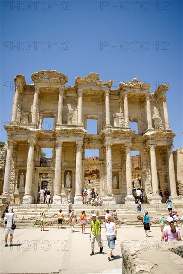The library of Celsus is an ancient Roman building in Ephesus
