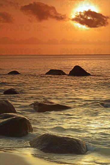 Sunset at Anse Lazio