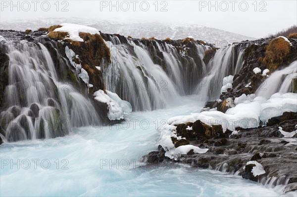 Bruarfoss Waterfall in Winter