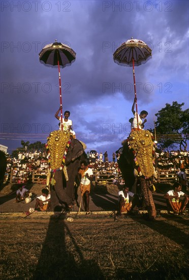 Great elephant march festival in Thiruvananthapuram or Trivandrum