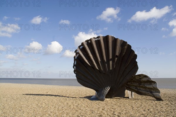 Maggi Hambling's Scallop Sculpture on the Beach at Aldeburgh