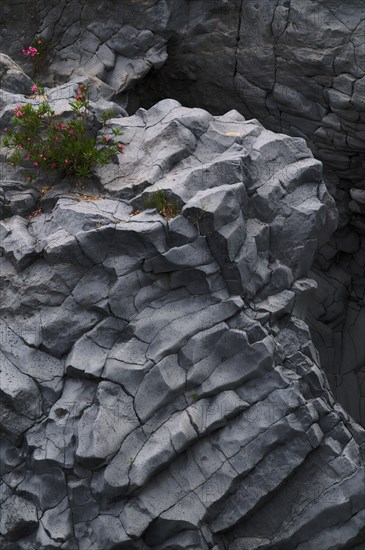 Lava rock in the Gole dell' Alcantara river park