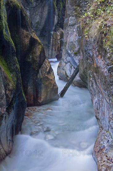Stream flowing through the Wimbachklamm gorge in Ramsau near Berchtesgaden