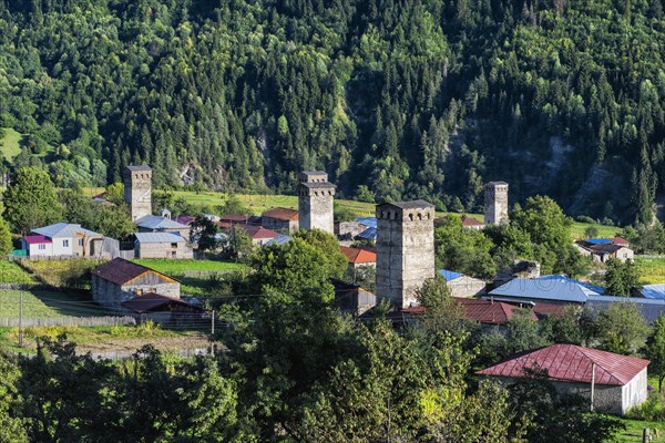 Traditional medieval Svaneti tower houses