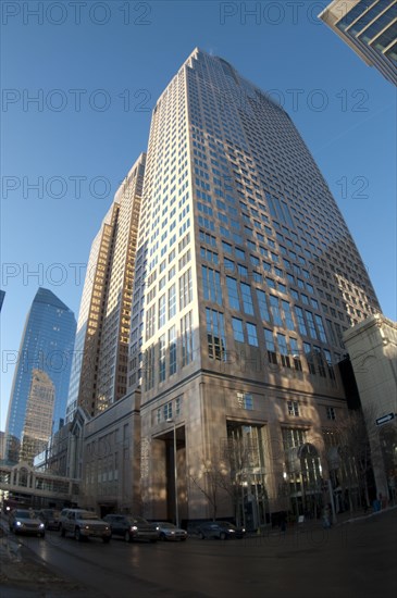 View of the city skyscrapers