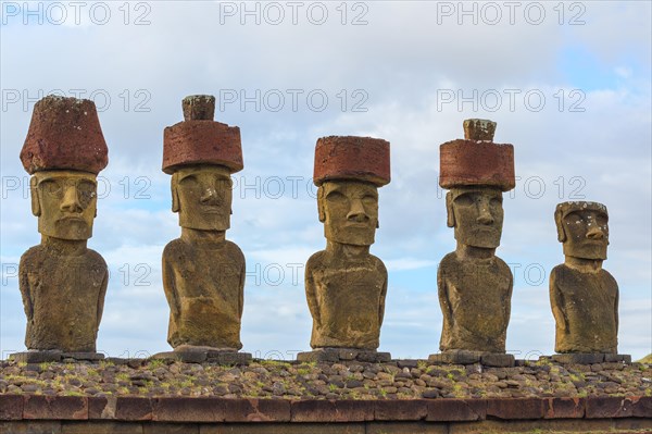 Ahu Nao-Nao Moais with red hat