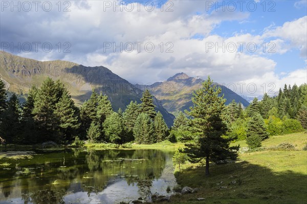 Mountain lake in the Shkhara Mountains