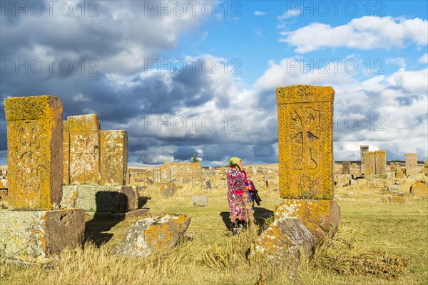 Medieval Khachkars carved memorial stele