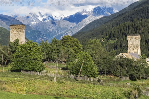 Traditional medieval Svaneti tower houses