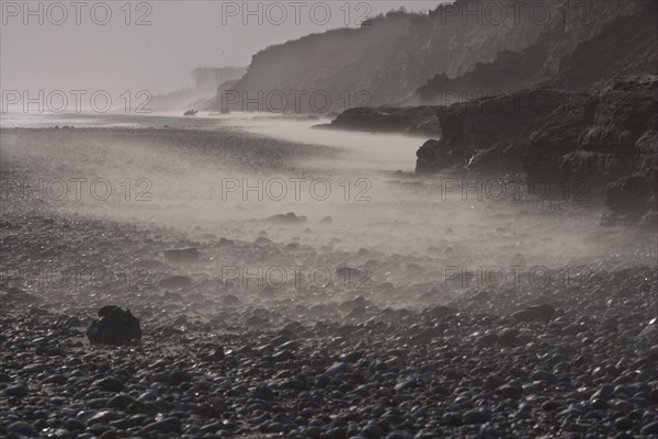 Windswept sand on beach