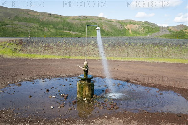 Hot shower near Krafla volcano