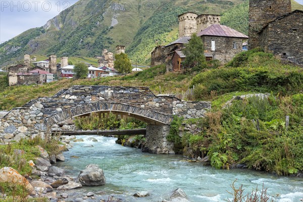 Traditional medieval Svaneti tower houses