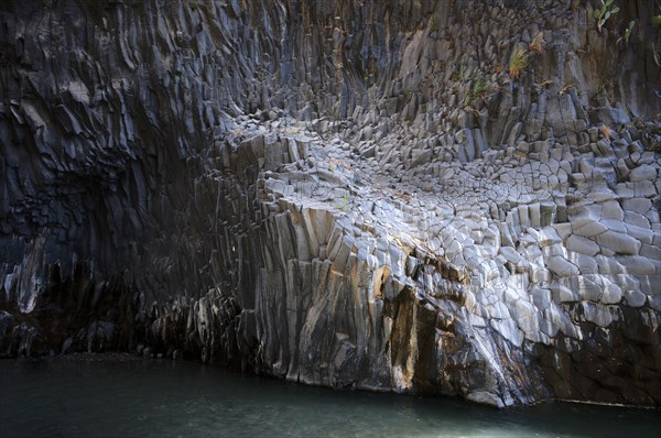 Lava rock in the river park Gole dell Alcantara