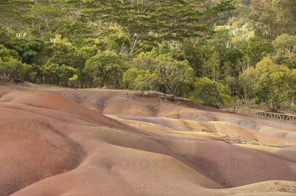 View of sand dunes comprising of different coloured sands