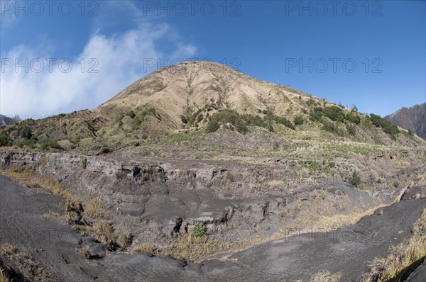 Gully in front of volcano