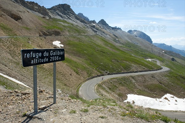 Road sign Refuge du Galibier