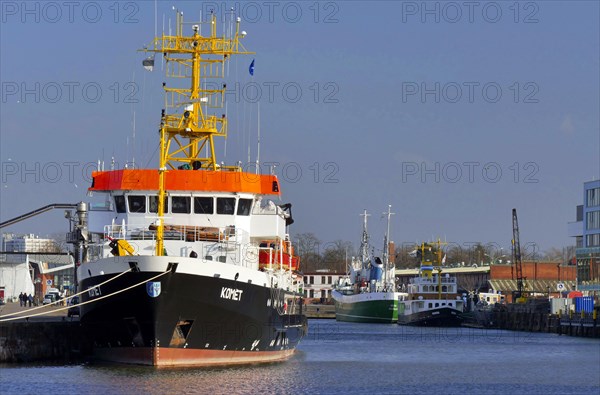 Survey vessel Komet in the fishing port of Bremerhaven