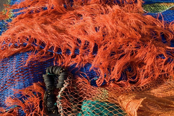 Fishing nets on the Whitstable harbour wall