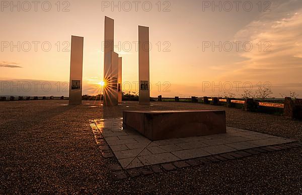 Historic stealing of the memorial in the evening light with sun star