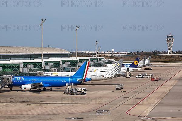 Aircraft at Terminal 1 of Barcelona Airport