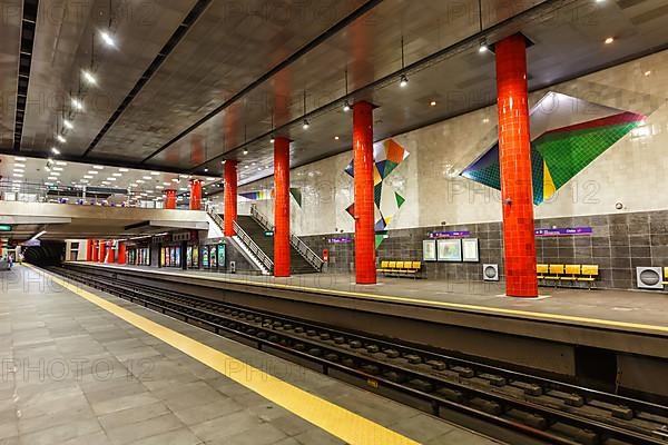 Lisboa Metro underground station Chelas station in Lisbon