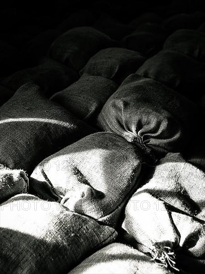 Jute bags in light and shade