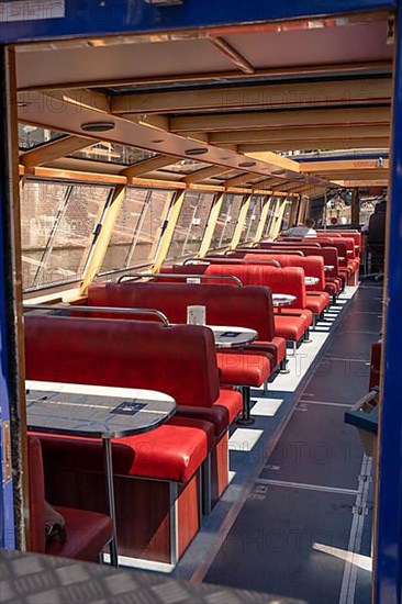 Inside a tourist boat through the canals